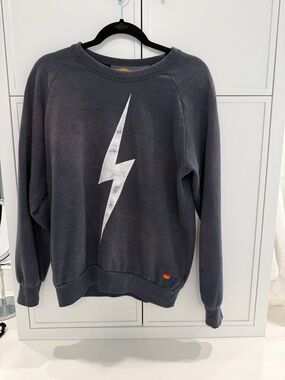 Aviator Nation Charcoal Lightning Bolt Sweatshirt